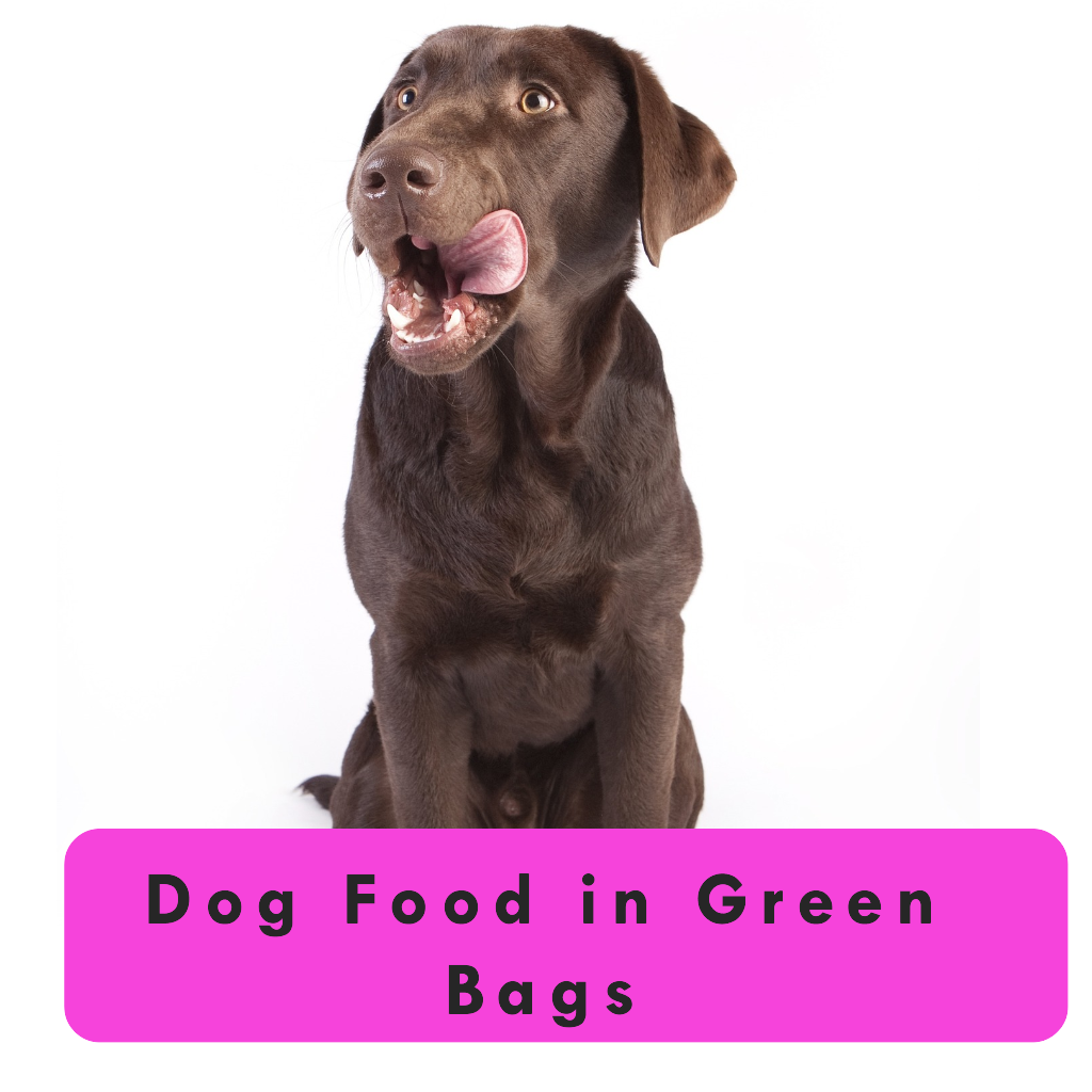 Dog Food in Green Bags